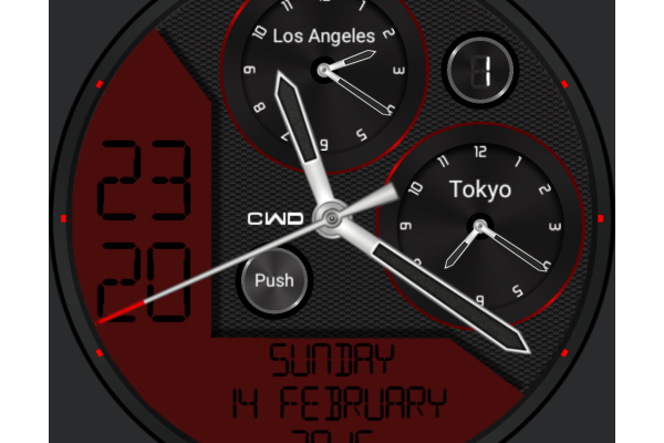 Red Analog Digital watch