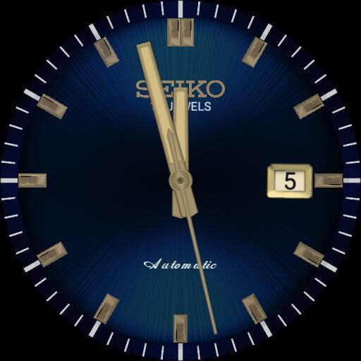 Seiko Automatic 17 Jewels Blue Dial Gold