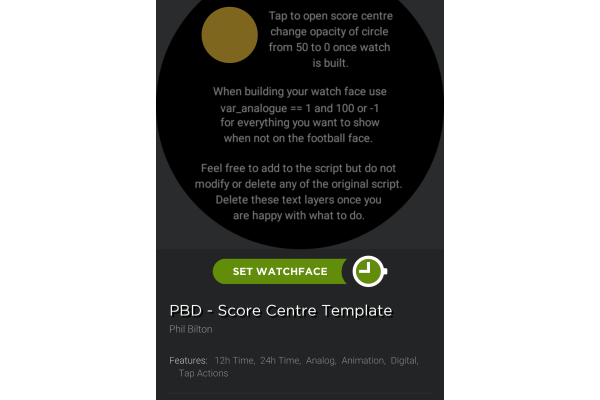 Football Scores template