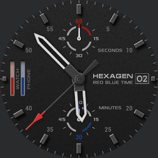 Hexagen red blue time