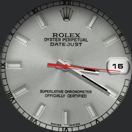 Rolex date just superlative silver white